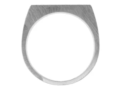 Sterling Silver Initial Rectangular Ring Hallmarked 17x12mm Head Depth 2.9mm Size S