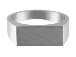Sterling Silver Initial Rectangular Ring 13x6mm Hallmarked Head Depth 0.9mm Size K, 100% Recycled Silver
