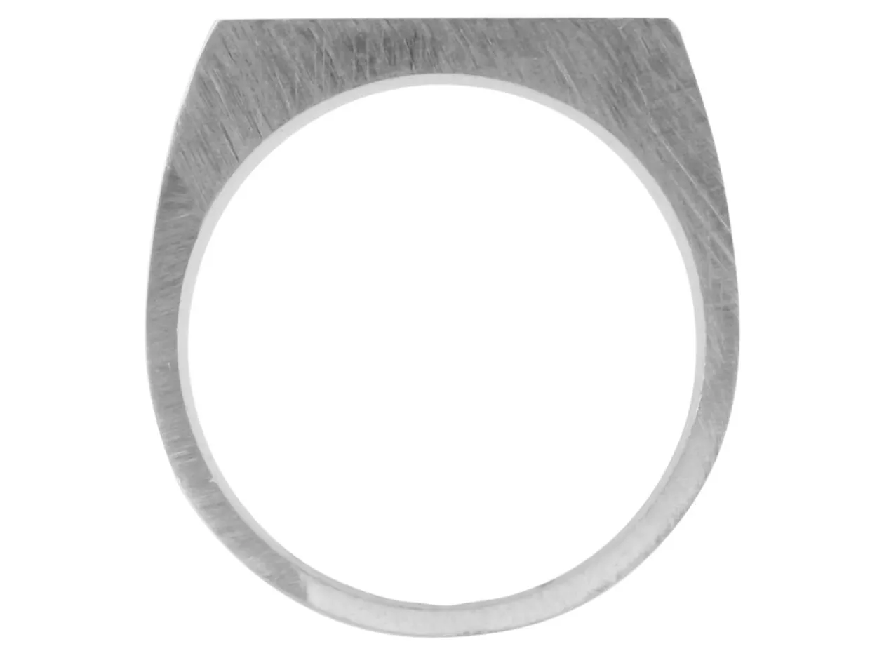 Sterling Silver Initial Rectangular Ring 13x6mm Hallmarked Head Depth 0.9mm Size K, 100% Recycled Silver