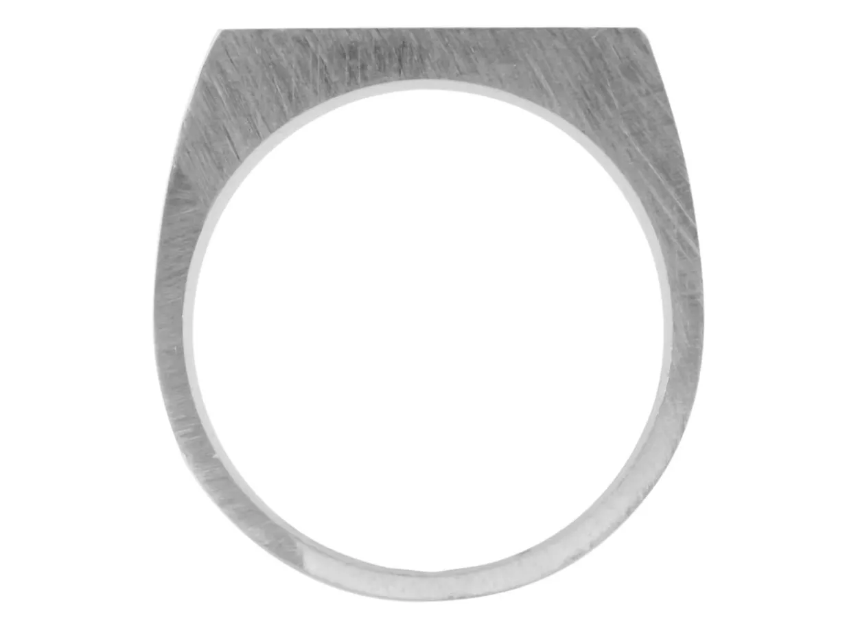 Sterling Silver Initial Rectangular Ring 14x9mm Hallmarked Head Depth 1.2mm Size O, 100% Recycled Silver