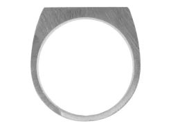 Sterling Silver Initial Rectangular Ring 17x11mm Hallmarked Head Depth 2.1mm Size R, 100% Recycled Silver