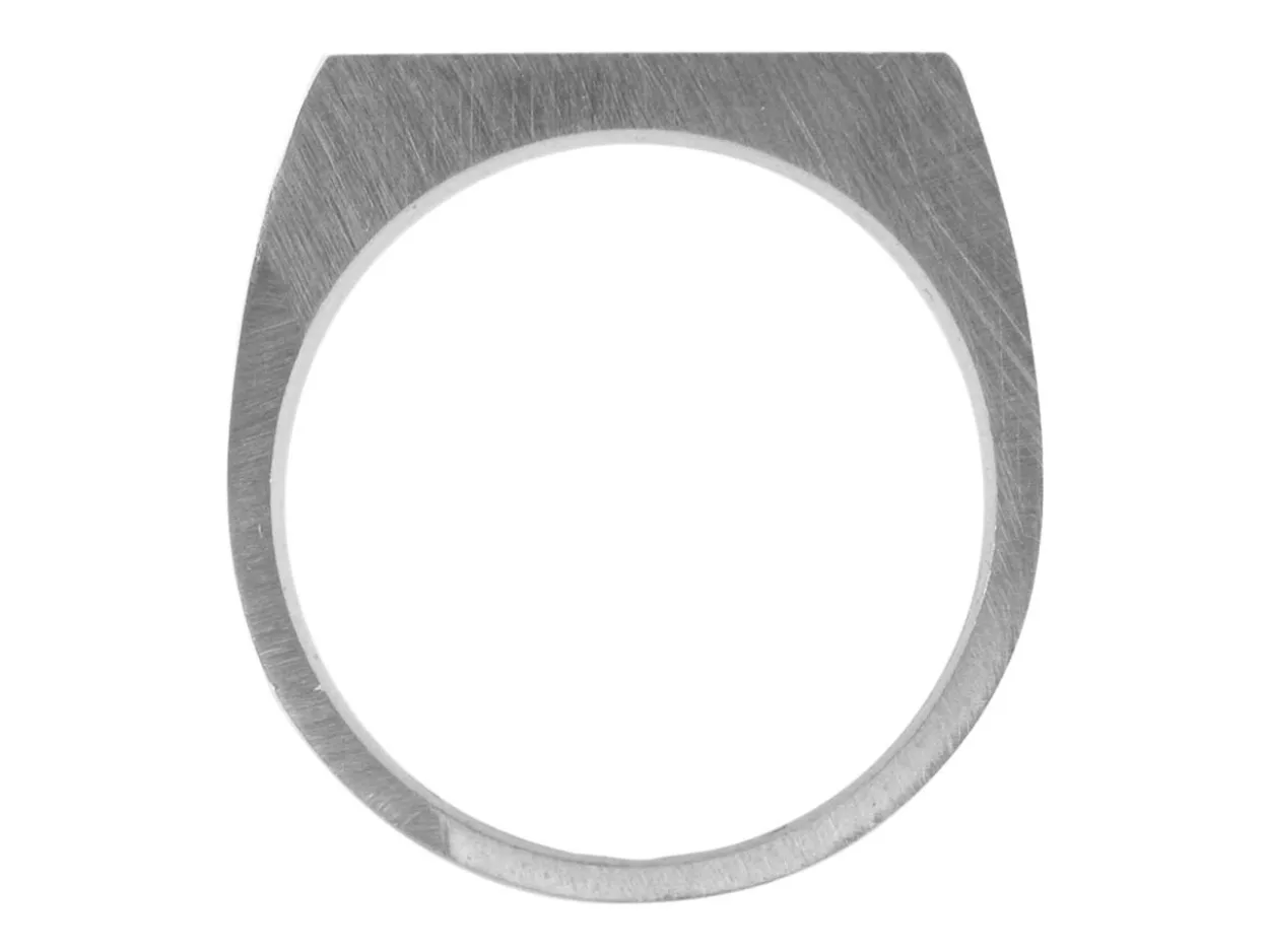 Sterling Silver Initial Rectangular Ring 17x11mm Hallmarked Head Depth 2.1mm Size R, 100% Recycled Silver