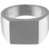 Sterling Silver Initial Square Ring Hallmarked 12x12mm Head Depth 2.8mm Size T
