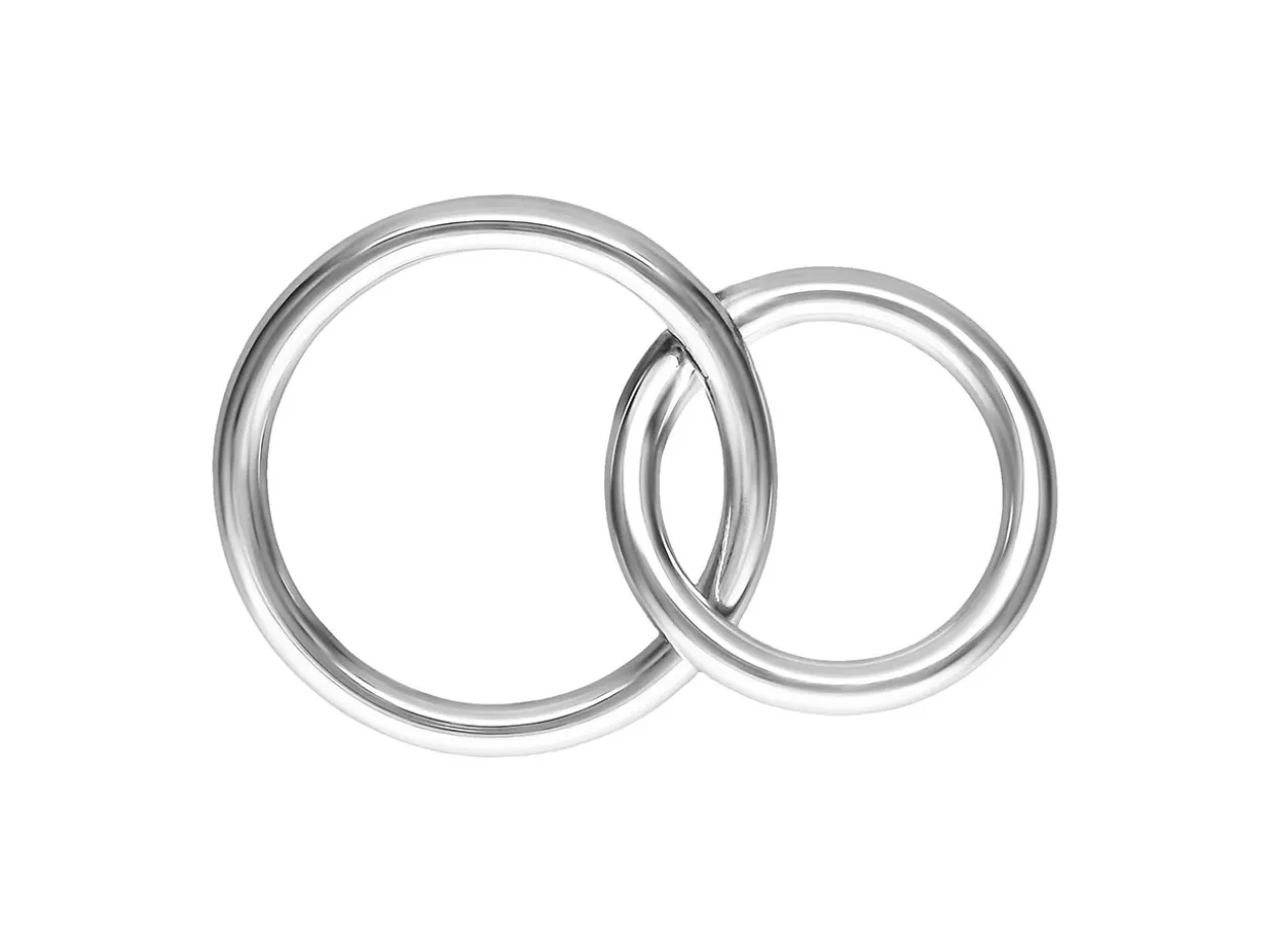 Sterling Silver Interlocking Rings 10mm And 8mm