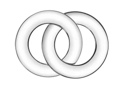 Sterling Silver 2 Interlocking Rings 20mm Stamping Blank