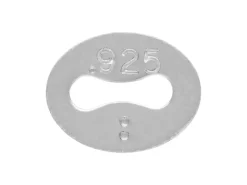 Sterling Silver Italian Hallmark Quality Tags 5x3mm Pack of 10