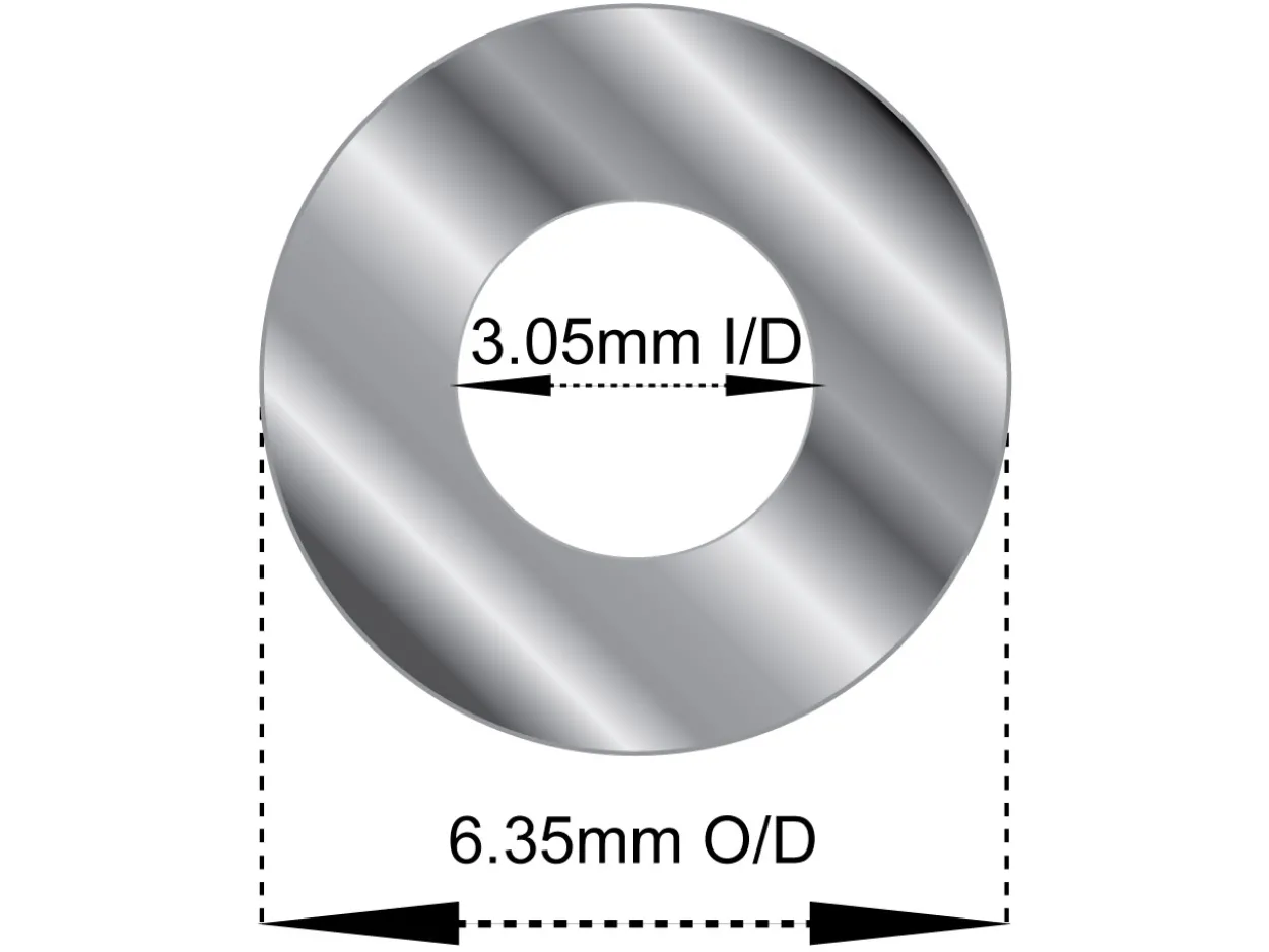 Sterling Silver Jointing Tube, Outside Diameter 6.35mm, Inside Diameter 3.05mm, 1.65mm Wall Thickness, 100% Recycled Silver