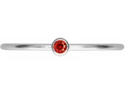 Sterling Silver July Birthstone Stacking Ring 2mm Ruby Cubic Zirconia