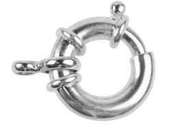 Sterling Silver Jumbo Bolt Ring 15mm, V3, 1 Moveable Double Ring, Stamped '925', Raw Polished