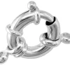 Sterling Silver Jumbo Bolt Ring 22mm, V8, 2 Moveable Double Rings And 2 Jump Rings,