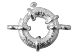 Sterling Silver Jumbo Bolt Ring 16.5mm, 2 Figure Of 8 Jump Rings Textured Finish