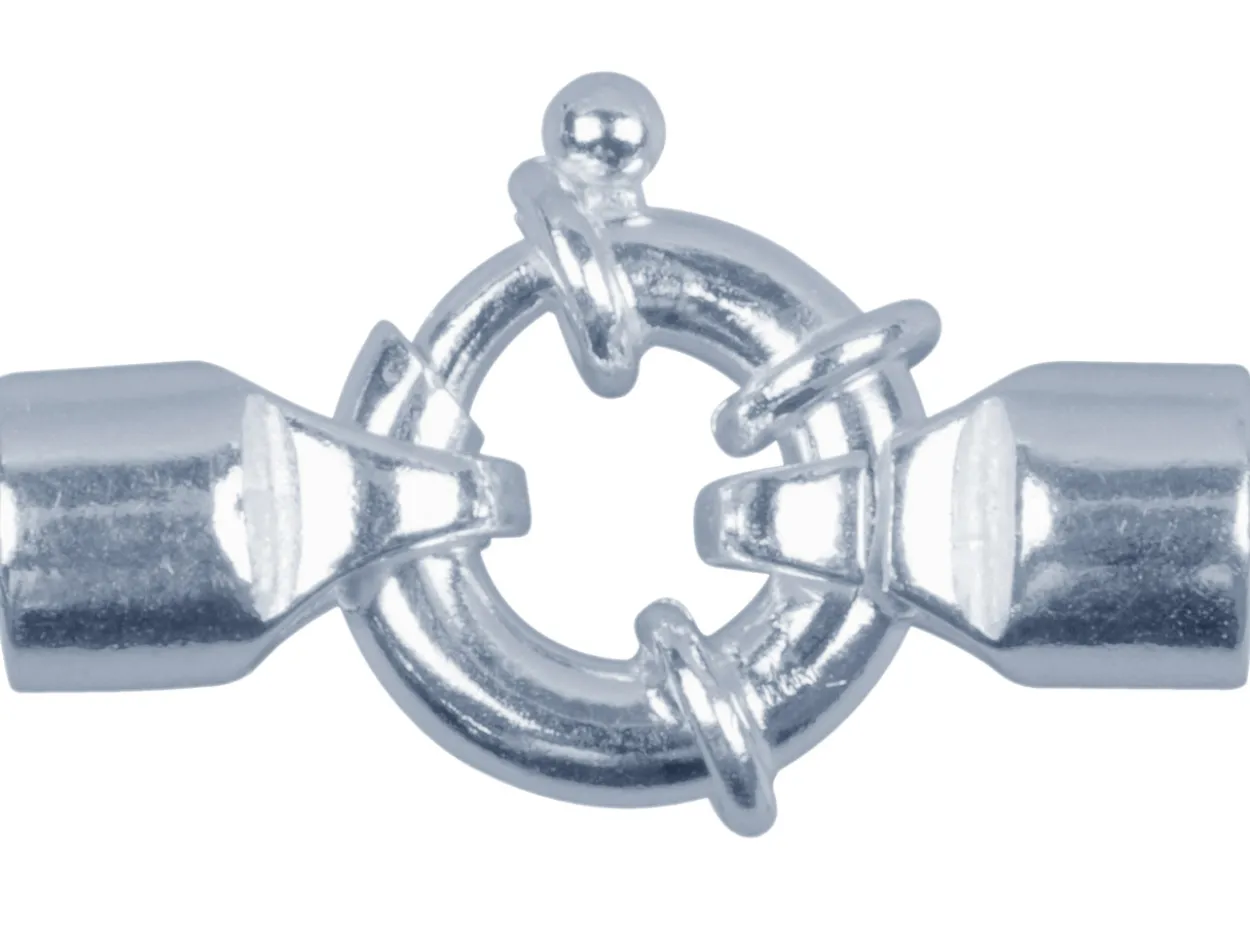 Sterling Silver Jumbo Bolt Ring 12mm, 2 End Caps Plain Finish