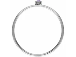 Sterling Silver June Birthstone Stacking Ring 2mm Light Amethyst Cubic Zirconia