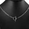 Sterling Silver Large Link Chain Design T-bar Necklet 18"/45cm