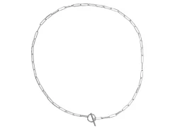 Sterling Silver Large Link Chain Design T-bar Necklet 18"/45cm