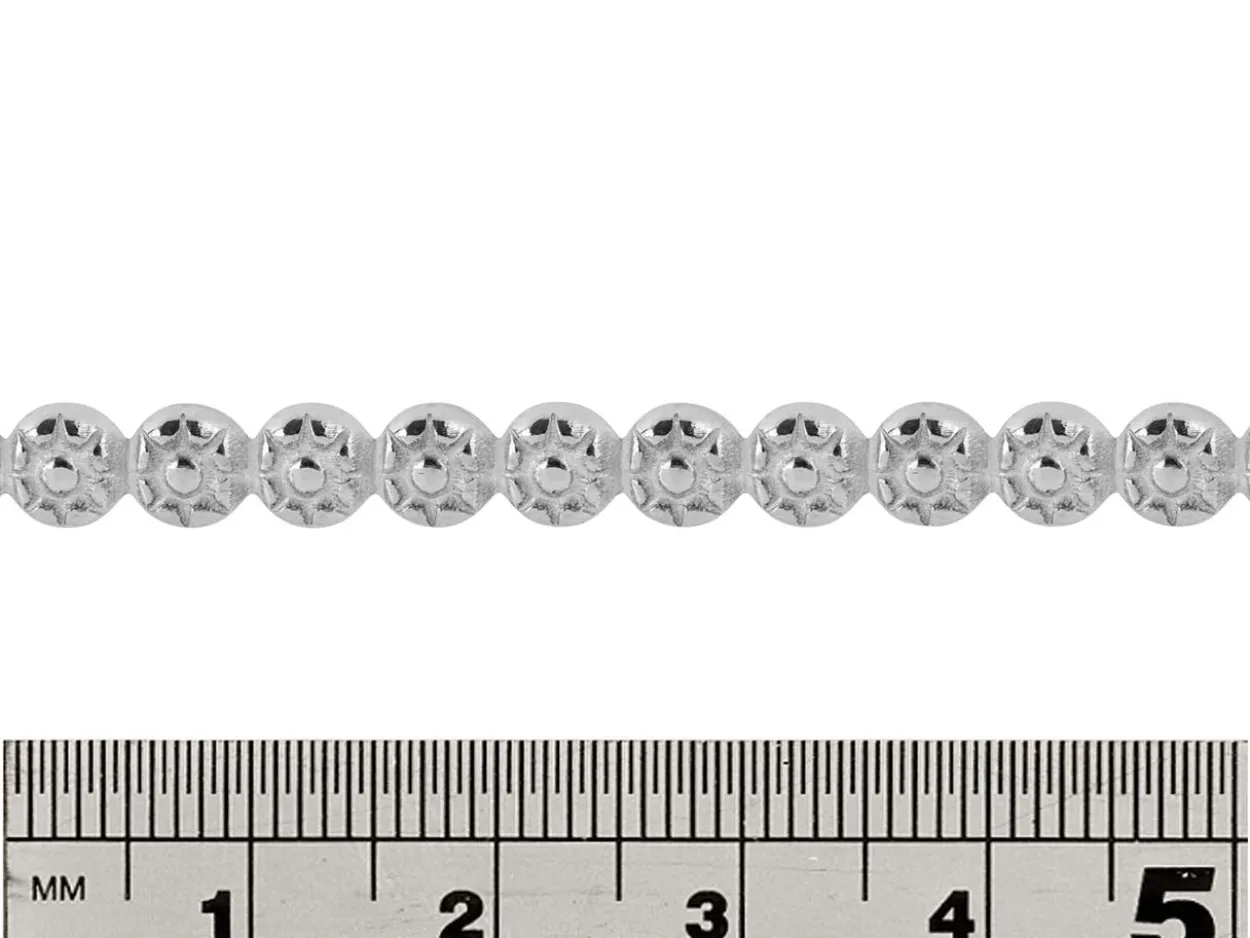Sterling Silver Large Rosette Berry Gallery Strip 5mm