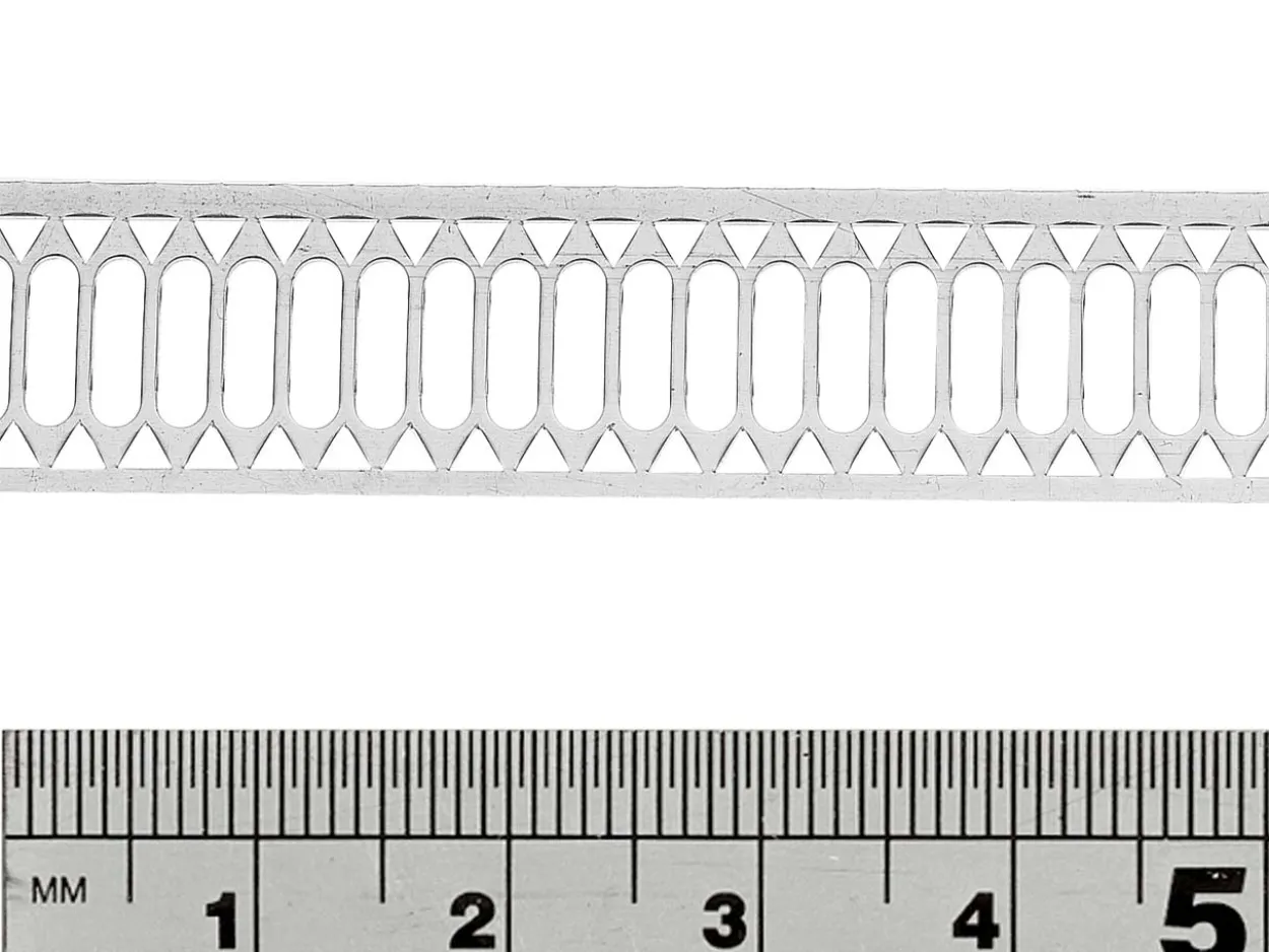 Sterling Silver Large Stencil Ribbon Gallery Strip 13.0mm