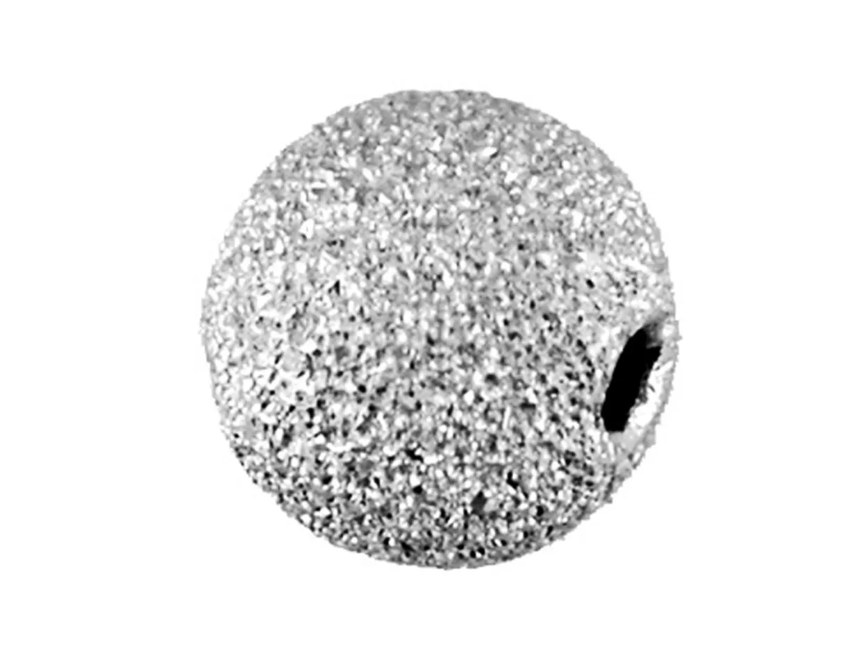 Sterling Silver Laser Cut 5mm 2 Hole Beads Frosted/sparkle Finish Pack of 10