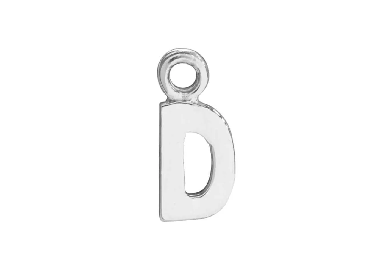 Sterling Silver Letter D Initial Charm