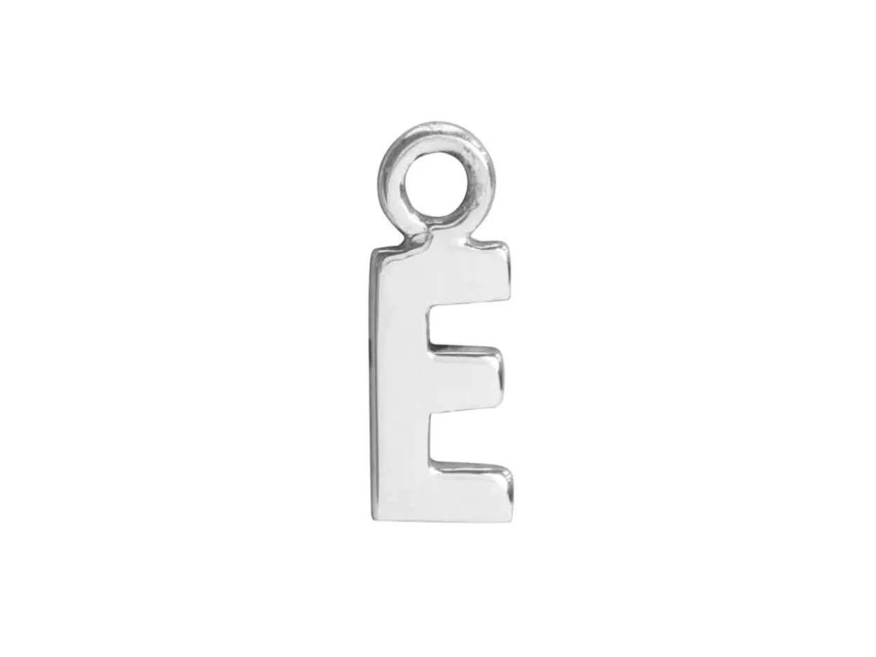Sterling Silver Letter E Initial Charm
