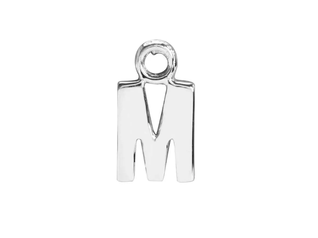 Sterling Silver Letter M Initial Charm