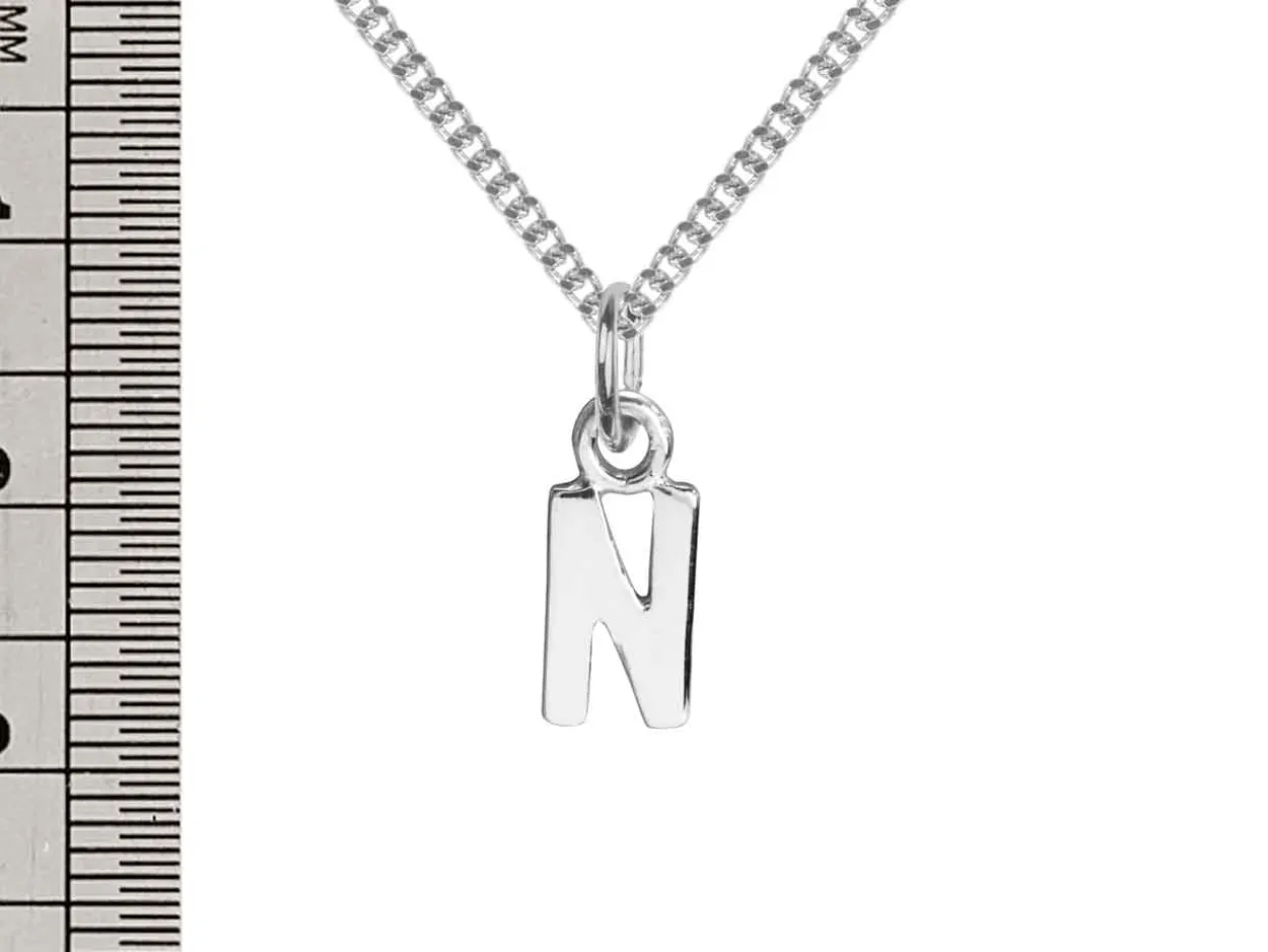 Sterling Silver Letter N Initial Charm