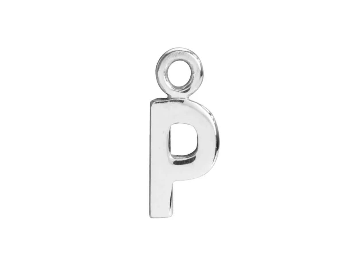 Sterling Silver Letter P Initial Charm
