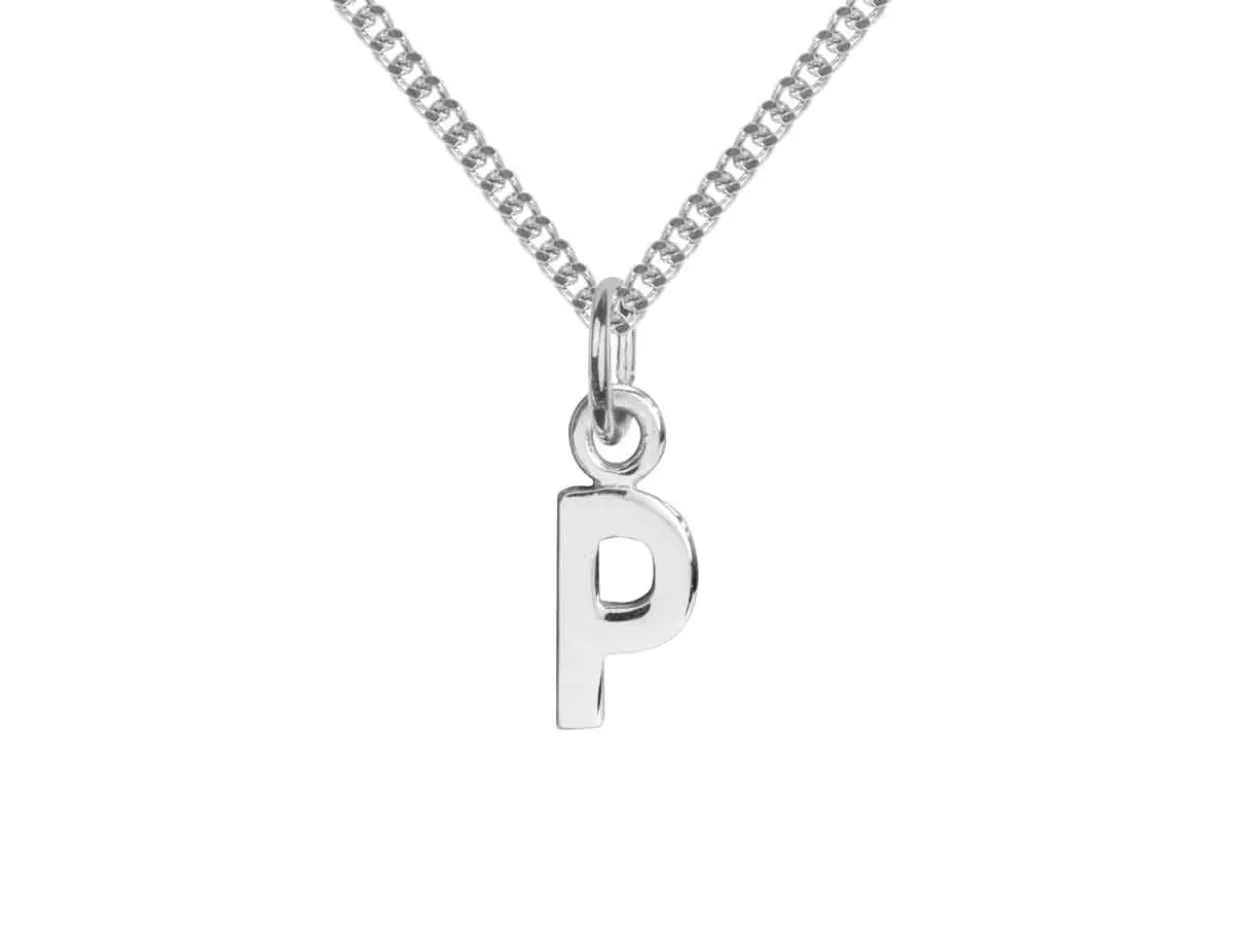 Sterling Silver Letter P Initial Charm