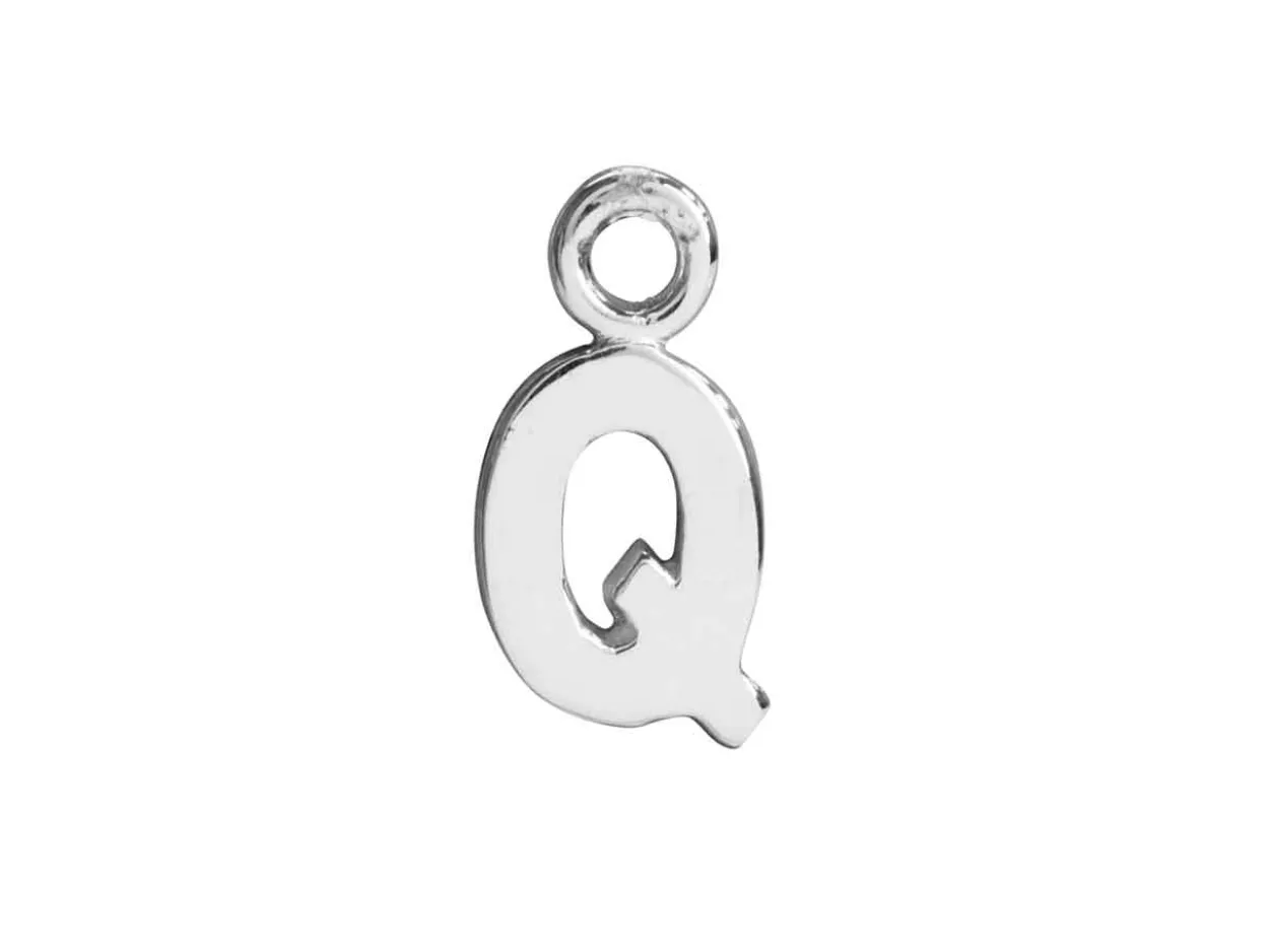 Sterling Silver Letter Q Initial Charm