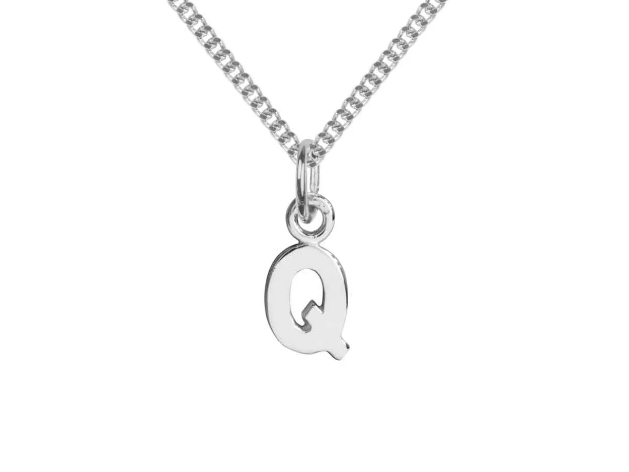 Sterling Silver Letter Q Initial Charm