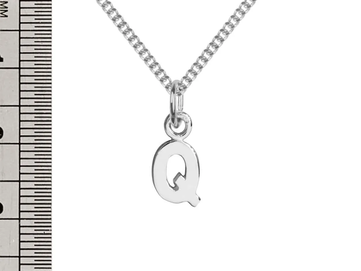 Sterling Silver Letter Q Initial Charm