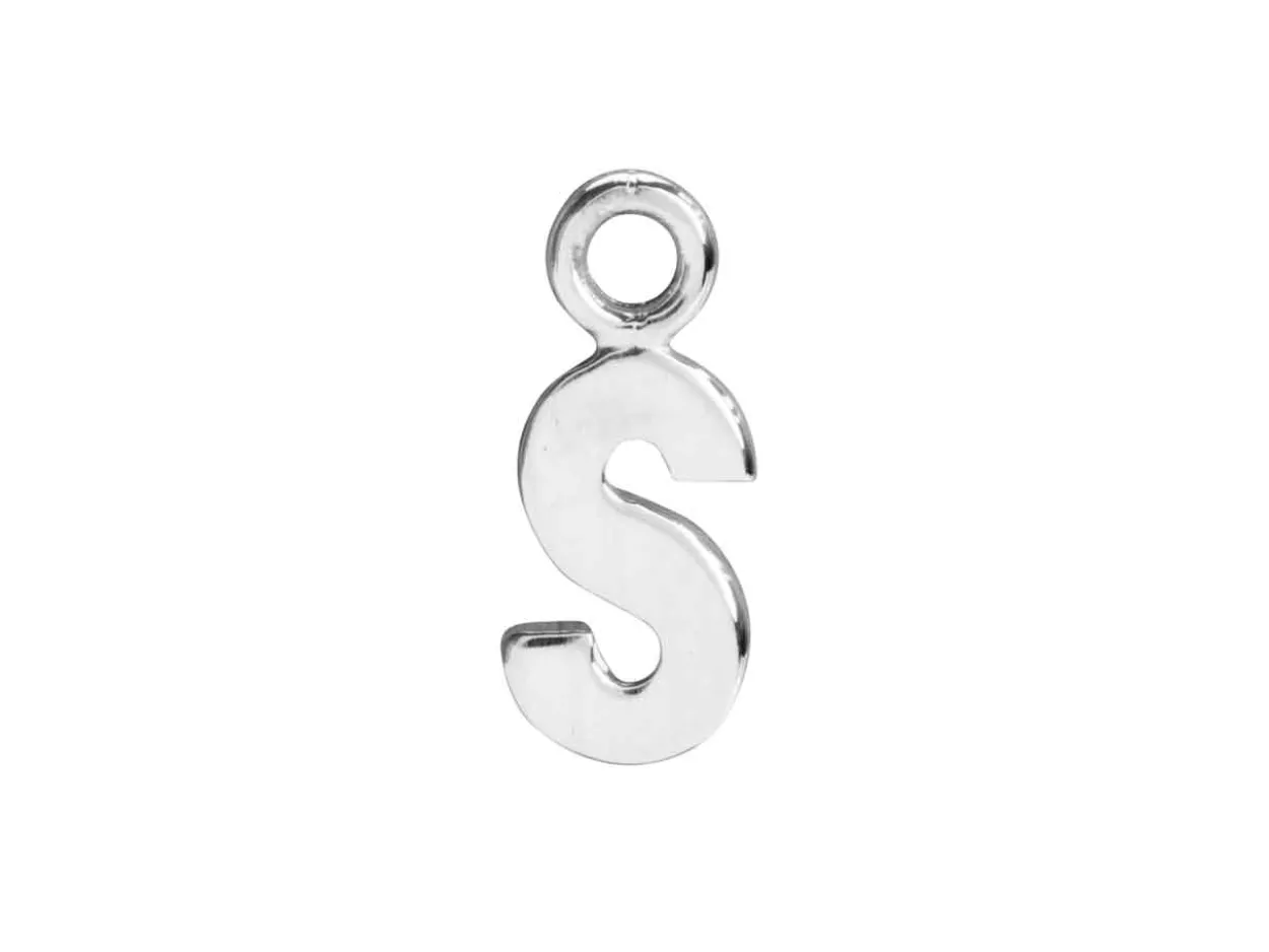 Sterling Silver Letter S Initial Charm