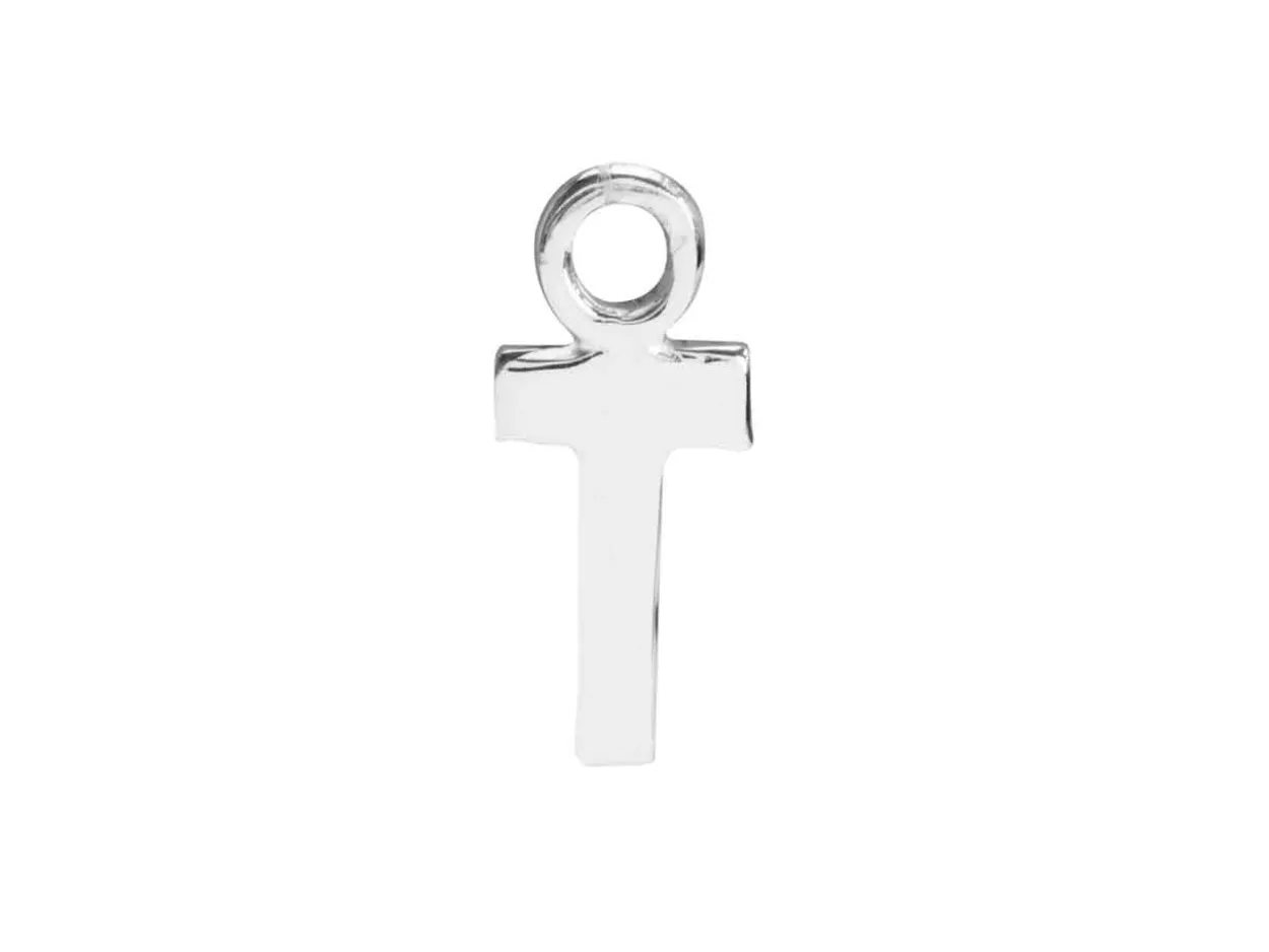 Sterling Silver Letter T Initial Charm