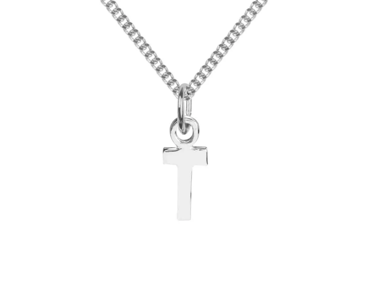 Sterling Silver Letter T Initial Charm