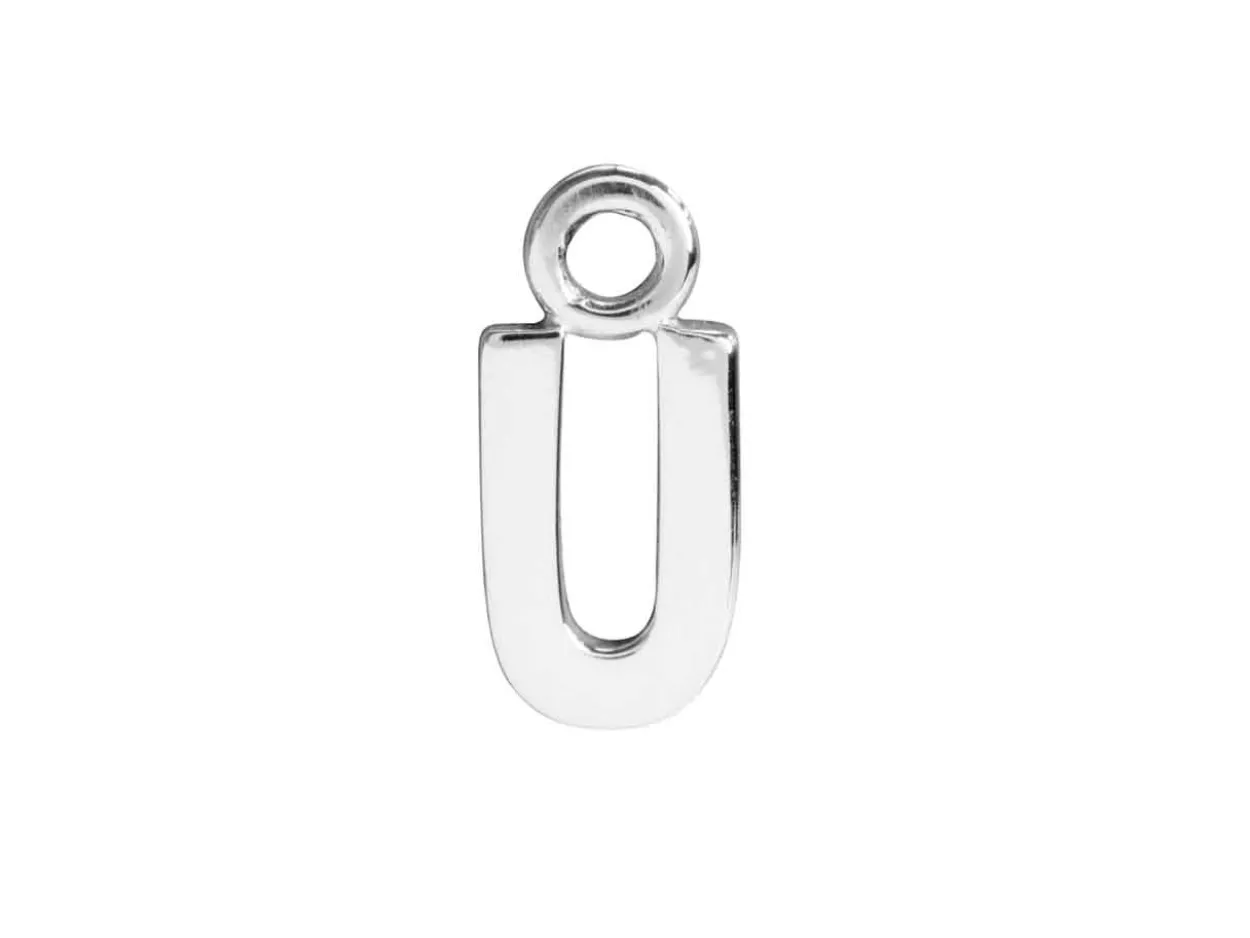 Sterling Silver Letter U Initial Charm