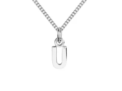 Sterling Silver Letter U Initial Charm