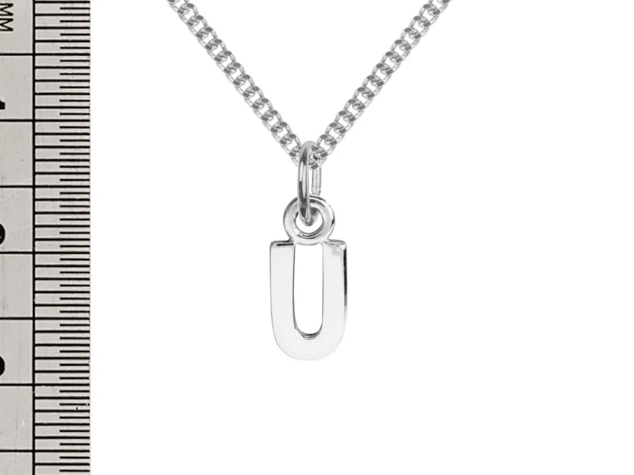 Sterling Silver Letter U Initial Charm