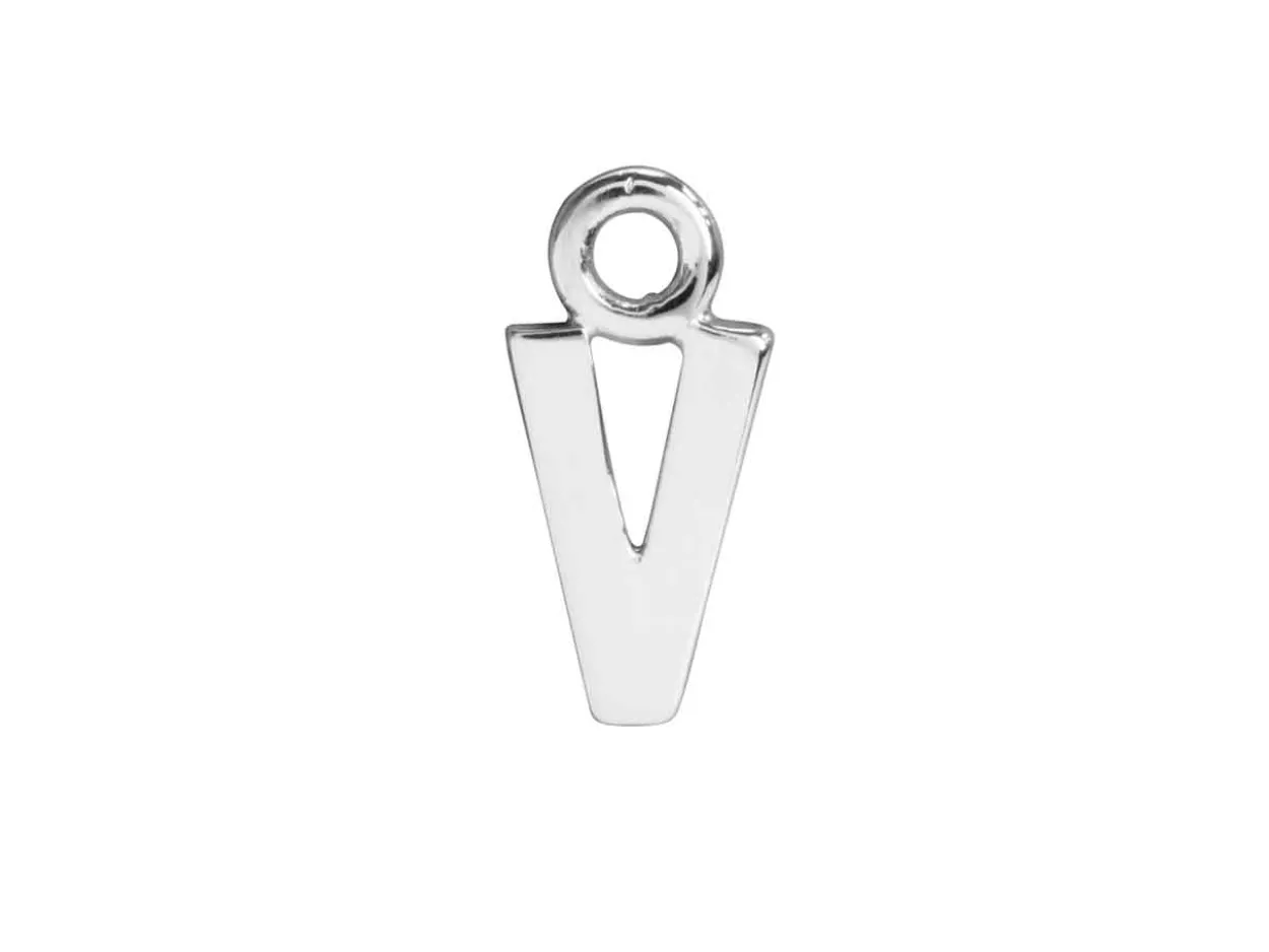 Sterling Silver Letter V Initial Charm