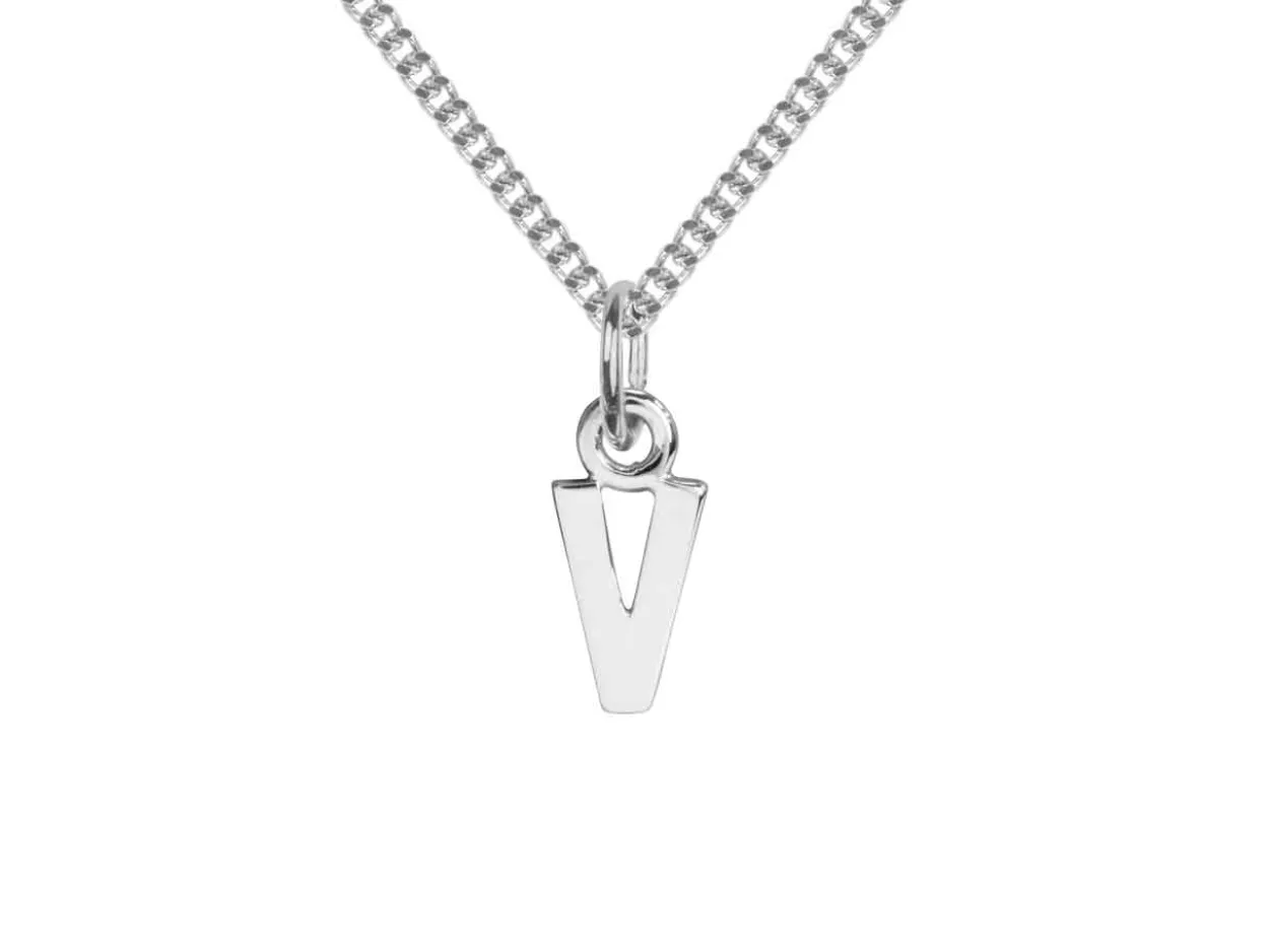Sterling Silver Letter V Initial Charm