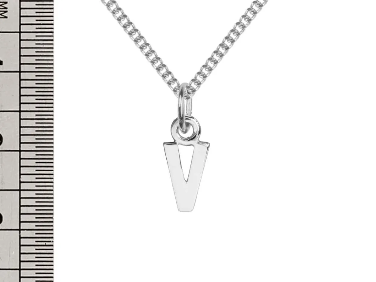 Sterling Silver Letter V Initial Charm