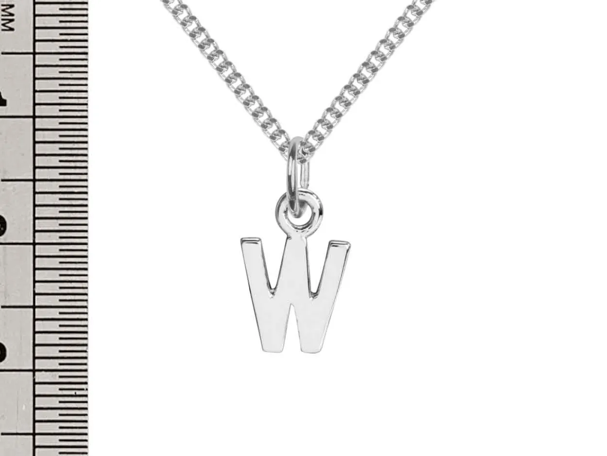 Sterling Silver Letter W Initial Charm