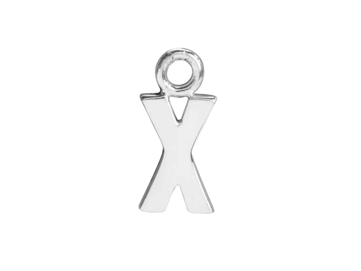 Sterling Silver Letter X Initial Charm