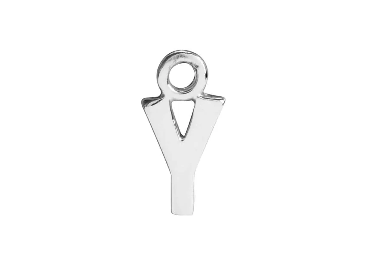 Sterling Silver Letter Y Initial Charm
