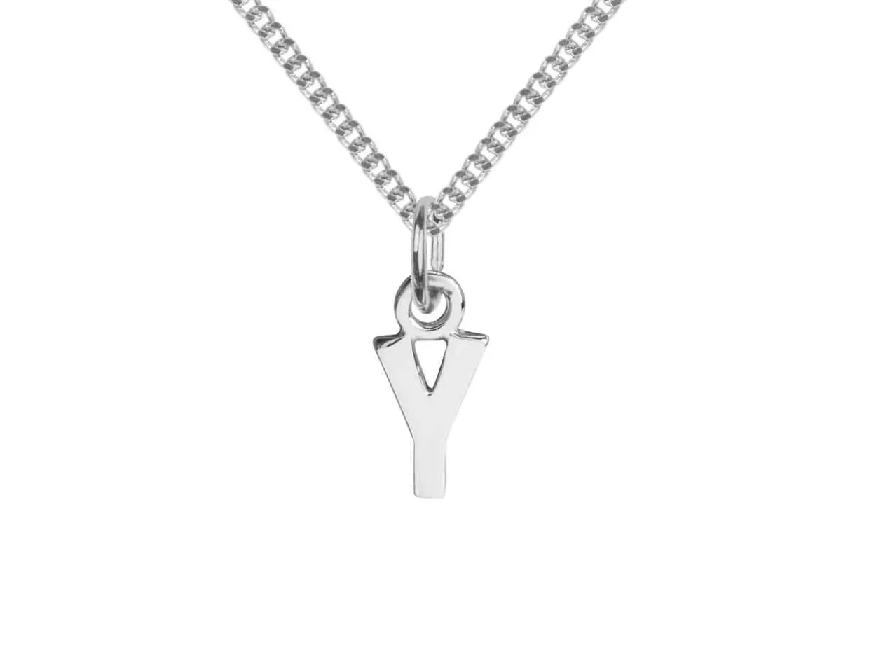 Sterling Silver Letter Y Initial Charm