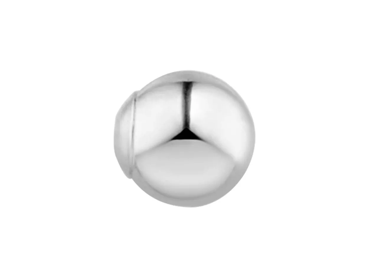 Sterling Silver Lightweight 1 Hole Bead With Cup 4mm Pack of 5
