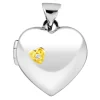 Sterling Silver Locket Gold Plated Diamond Set Heart