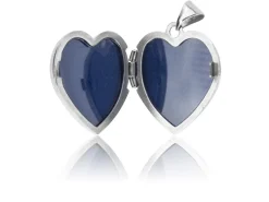 Sterling Silver Locket Gold Plated Diamond Set Heart