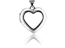 Sterling Silver Locket 18mm Window Heart Design For Holding Precious Items