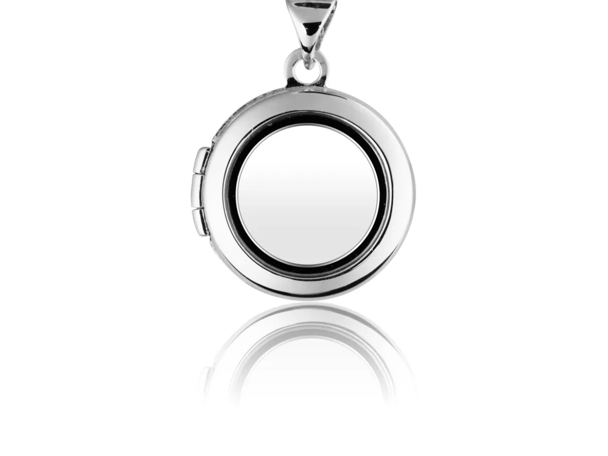 Sterling Silver Locket 16mm Window Round Design For Holding Precious Items