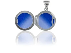 Sterling Silver Locket Round Diamond Set Heart